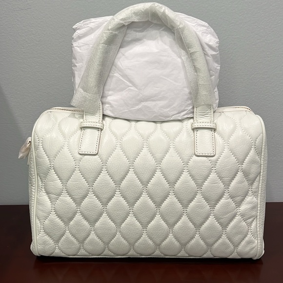 Vera Bradley Quilted Mario Satchel White Genuine Leather - Picture 5 of 14